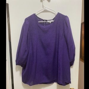 NWT Calvin Klein purple Swiss dot blouse